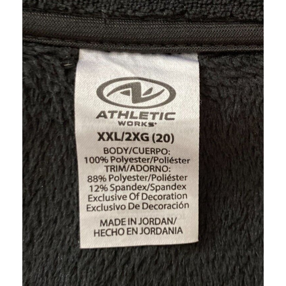 Athletic Works Size 2XL Men Black Fleece Jacket Lightweight Zip Up Long Sleeve - Picture 8 of 11